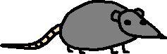 a crude, microsoft paint drawing of a small grey rat.