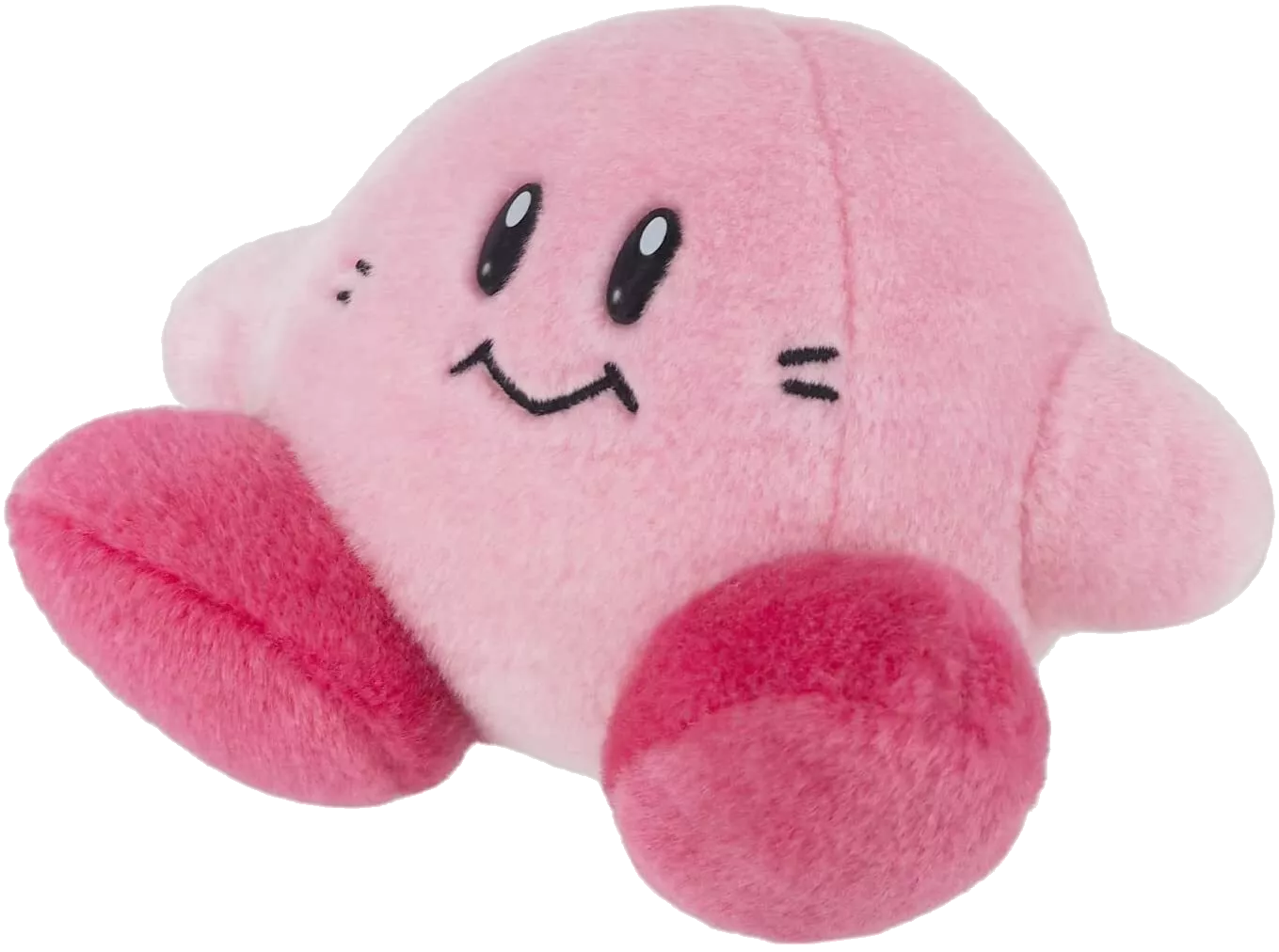 an adorable plush of kirby with their classic NES/Game Boy face!